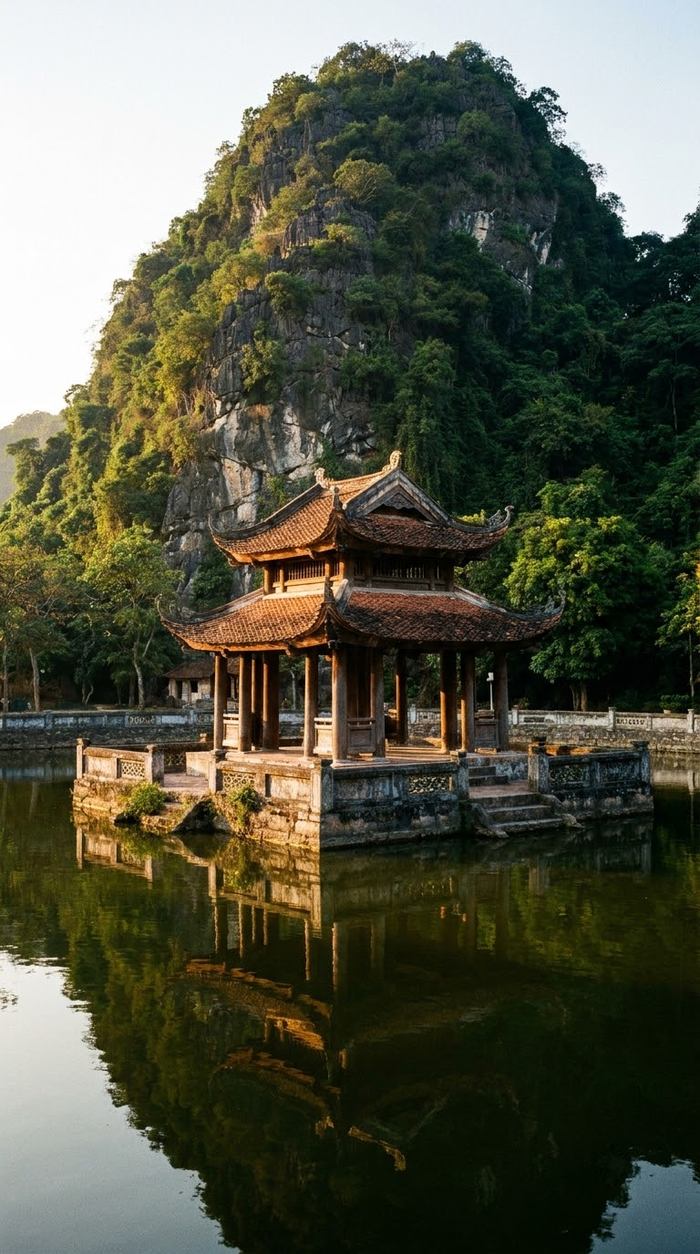 The water pavilion on Long Tri pond at Thay Pagoda