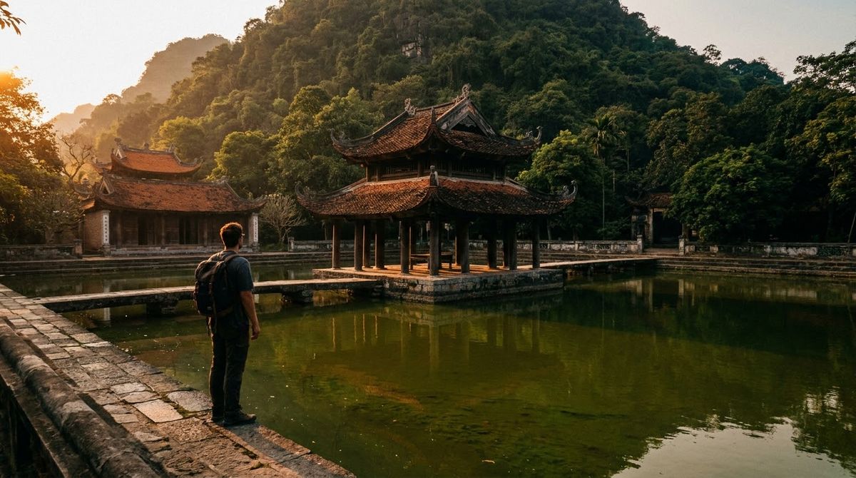 The water pavilion on Long Tri pond at Thay Pagoda